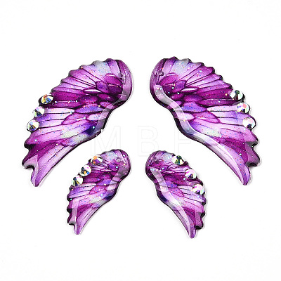 Epoxy Resin Wing Pendants FIND-N005-64D-1