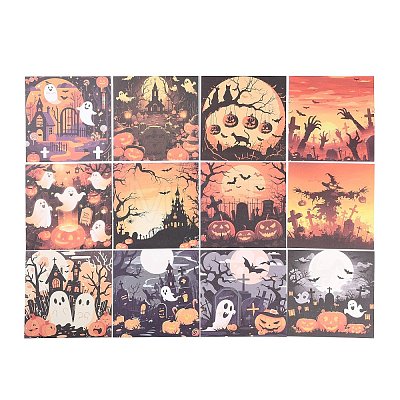 Halloween Witch Pumpkin Ghost Pattern Scrapbooking Paper Pads Set STIC-C010-33D-1