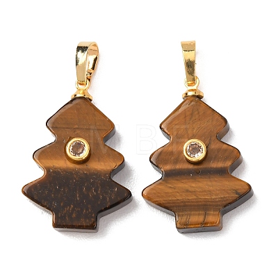 Natural Tiger Eye Pendants G-P628-04G-02-1