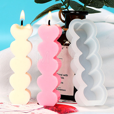 DIY Love Heart Pillar Candle Silicone Mold PW-WG40893-01-1