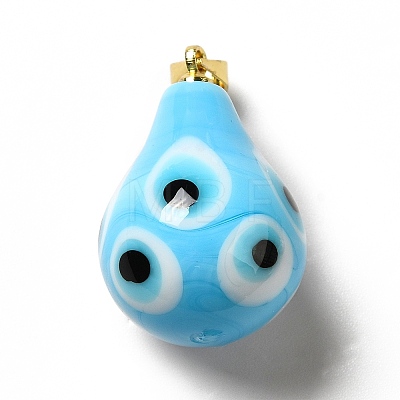 Handmade Evil Eye Lampwork Pendants LAMP-F026-04C-1