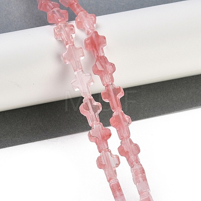 Cherry Quartz Glass Beads Strands G-I369-A14-01-1