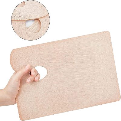 CHGCRAFT 4Pcs 2 Styles Wooden Color Palette WOOD-CA0001-21-1