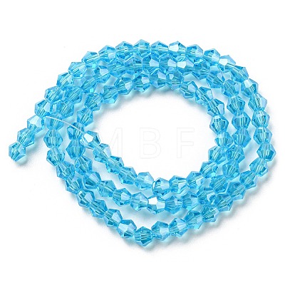 Transparent Electroplate Glass Beads Strands GLAA-F029-4mm-C19-1