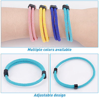CHGCRAFT 10Pcs 10 Colors Braided Rope Nylon Cord Bracelet BJEW-CA0001-05-1