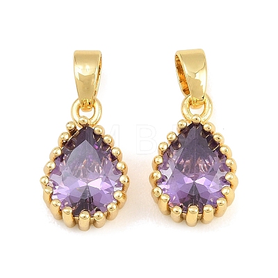 Brass Pave Cubic Zirconia Charms CU-CBA9AB3-01G-02-1