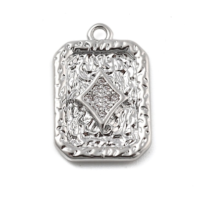 Brass Micro Pave Cubic Zirconia Pendants KK-D283-30P-04-1