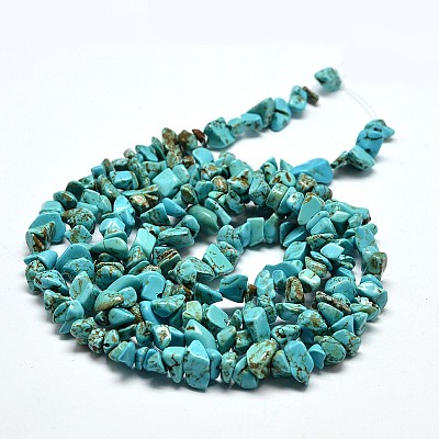 Chips Synthetic Turquoise Beads Strands LS-G-N0134-08A-1
