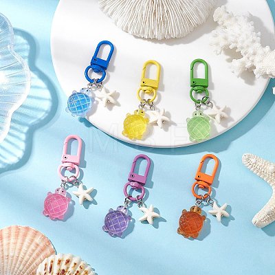 Gradient Color Luminous Opaque Resin Pendant Decorations HJEW-JM03141-1