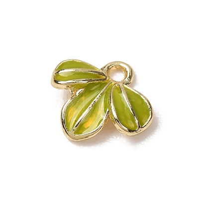 Alloy with Yellow Green Enamel Charms AL-CBA25EB-02-1