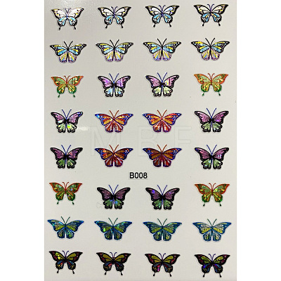 Laser Butterfly Nail Polish Foil Adhesive Decals MRMJ-T078-237H-1