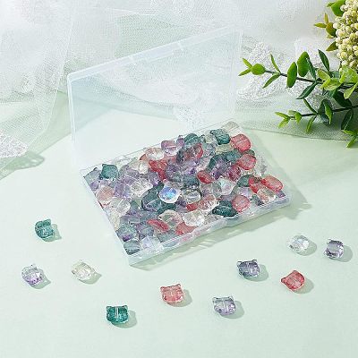  120Pcs 6 Colors Transparent Glass Beads GLAA-NB0001-46-1