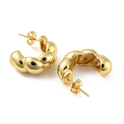 Brass Ring Shape Stud Earrings EJEW-Q785-12G-1