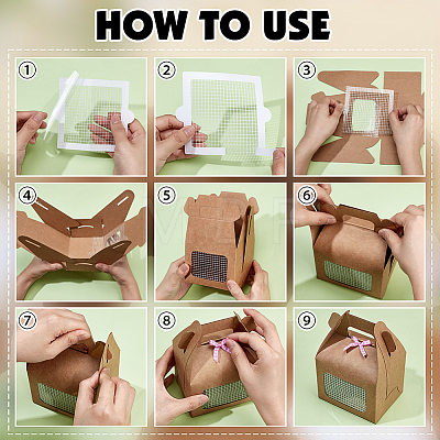 20Pcs Rectangle Kraft Paper Desserts Packing Tote Boxes CON-OC0001-84-1