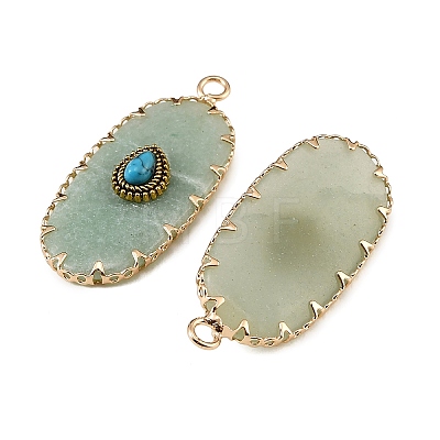 Natural Green Aventurine & Synthetic Turquoise Carved Pendants GG-CBA5963-02B-1