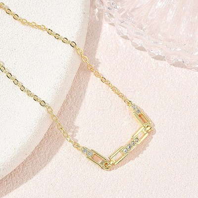 Brass Micro Pave Clear Cubic Zirconia Rectangle Link Bracelets KK-CBA6980-15G-1