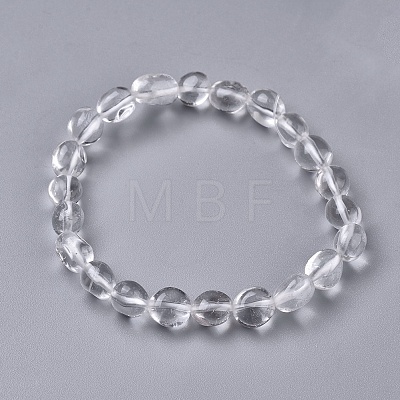 Natural Quartz Crystal Bead Stretch Bracelets BJEW-K213-28-1