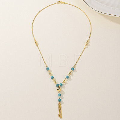 Fashionable Brass Tassel Lariat Necklaces for Women TR9521-1