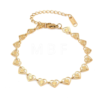 304 Stainless Steel Link Chain Bracelets for Women LS-BJEW-P372-02B-G-1