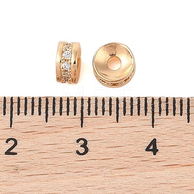 Brass Micro Pave Cubic Zirconia Beads KK-B100-043G-02-1