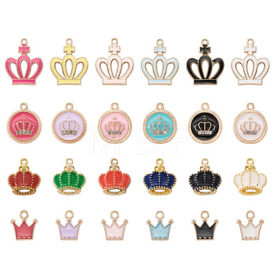 48Pcs 24 Colors Alloy Enamel Charms ENAM-TA0001-23-1