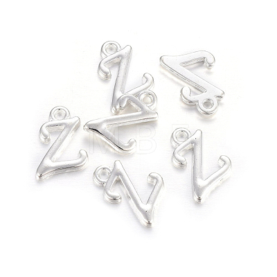 Silver Color Plated Alloy Letter Pendants PALLOY-J718-01S-Z-1