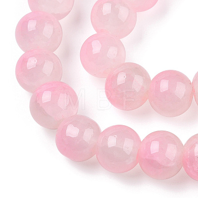 Crackle Baking Painted Imitation Jade Glass Beads Strands DGLA-T003-8mm-01-1