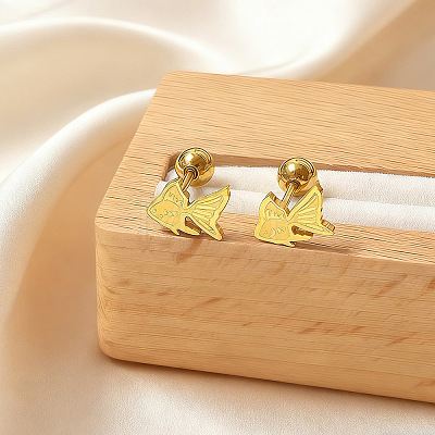 304 Stainless Steel Stud Earrings WGC3500-03-1