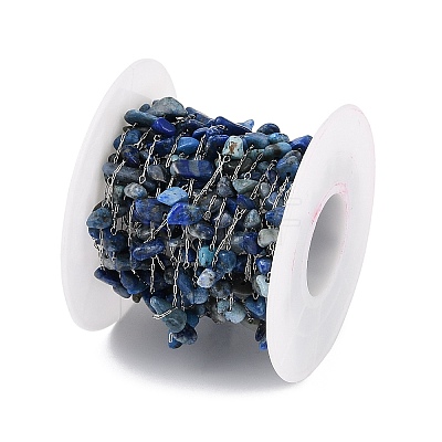 Handmade Natural Lapis Lazuli Chip Beads Chain CHS-H028-06A-02-1