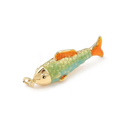 Brass Enamel Pendants KK-L255-03G-B01-1