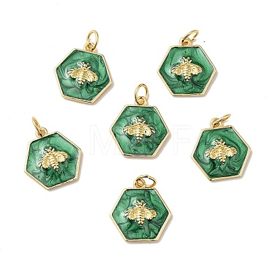 Rack Plating Brass Enamel Pendants X-KK-H431-10G-1