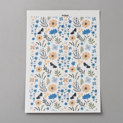 Flower Pattern Polymer Clay Water Transfer Paper DIY-WH0568-73B-1
