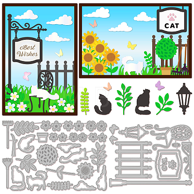 Garden Theme Carbon Steel Cutting Dies Stencils DIY-WH0309-1325-1