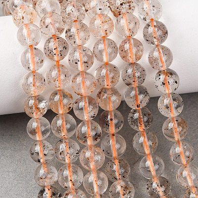 Natural Herkimer Diamond Beads Strands G-Z115-C03-6mm-1