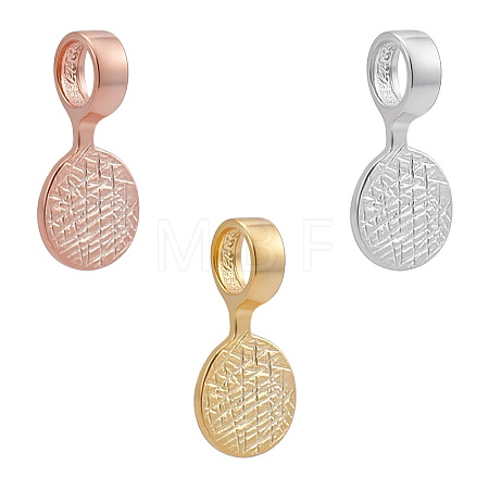 3Pcs 3 Colors 925 Sterling Silver Glue-on Flat Pad Bails STER-WR0001-09-1