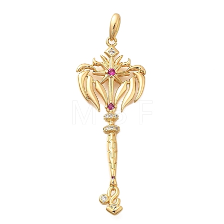 Brass Micro Pave Cubic Zirconia Big Pendants X1-KK-B147-04G-08-1