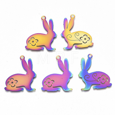Easter Ion Plating(IP) 201 Stainless Steel Pendants STAS-R114-021-1