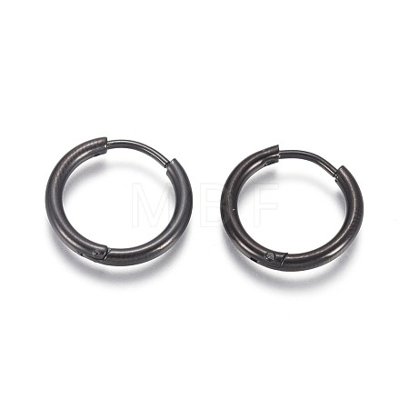 304 Stainless Steel Huggie Hoop Earrings EJEW-F111A-17mm-B-1
