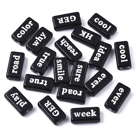 Opaque Spray Painted Acrylic Beads MACR-N008-23B-1