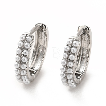 Acrylic Pearl Beaded Hoop Earrings EJEW-K093-10P-1