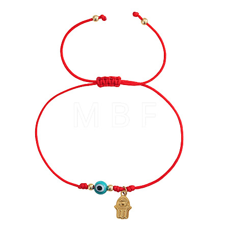 Glass Evil Eye Beaded Braided Bracelets ID6668-2-1