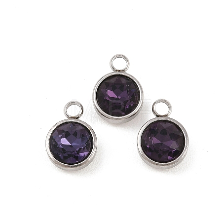 Glass Rhinestone Charms STAS-G082-14-1