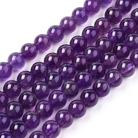 Natural Amethyst Beads Strands X-G-G099-4mm-2-1