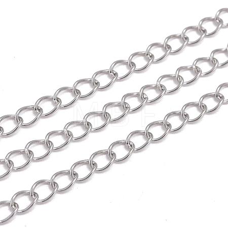 Tarnish Resistant 3.28 Feet 304 Stainless Steel Twisted Chains X-CHS-A003K-0.6mm-1
