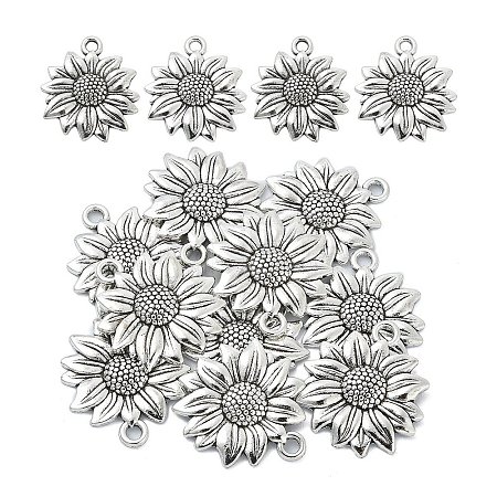10PCS Sunflower Tibetan Style Alloy Pendants TIBEP-YW0001-59AS-1