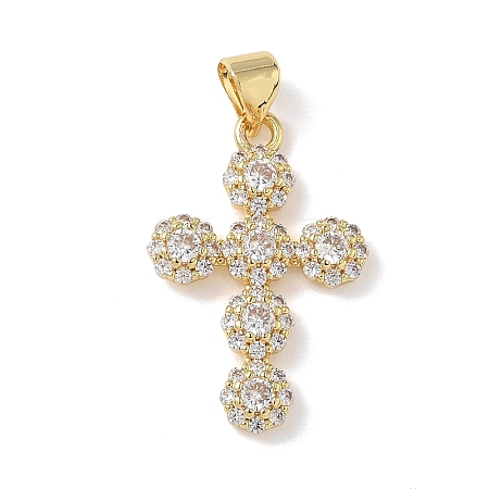 Brass Micro Pave Cubic Zirconia Pendants KK-L268-015G-A01-1