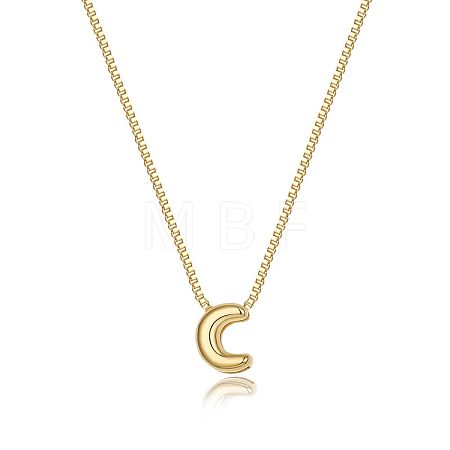 Brass Initial Pendant Box Chain Necklaces for Women FS-WG5C822-03-1
