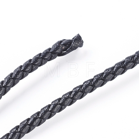 Round Folded Bolo Braided Imitation Leather Cord LC-G008-B01-1