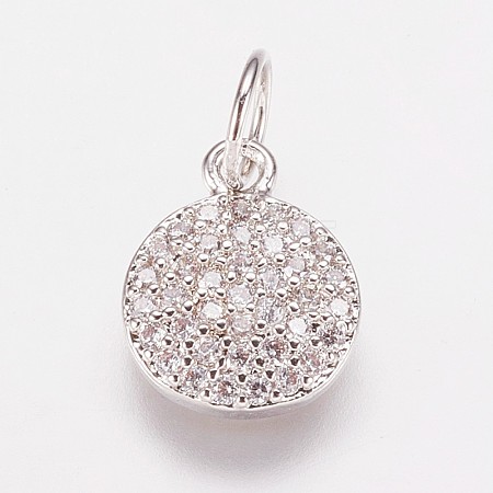 Brass Cubic Zirconia Pendants ZIRC-K070-21P-1