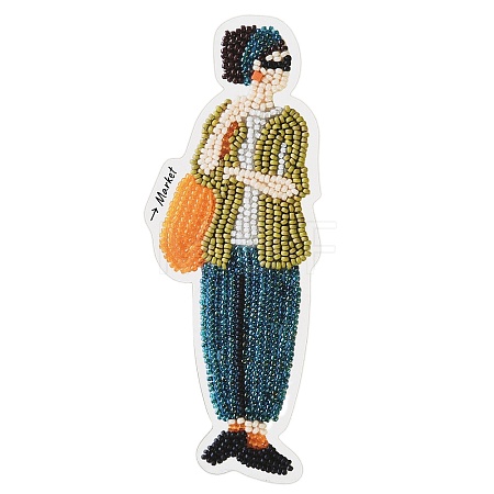 MIYUKI Seed Beads Market Girls Brooch Making Kits DIY-H165-01A-1